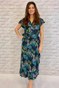 Tropical Wrap Dress