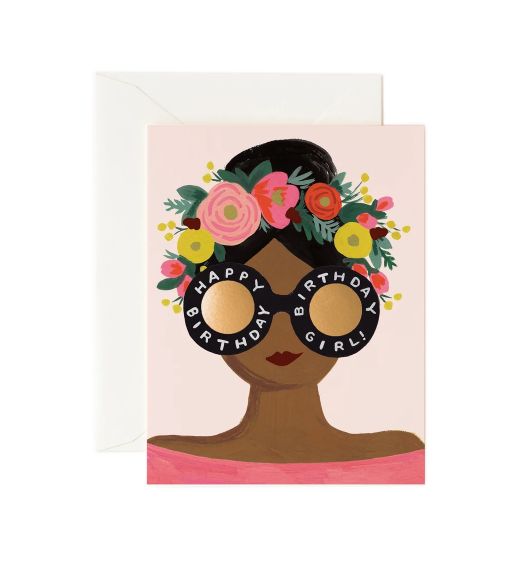Flower Crown Birthday Girl Card