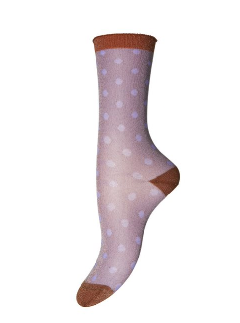 Lilac Spotted Glitter Socks