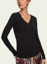 Load image into Gallery viewer, Long sleeve V-neck Grandad t-shirt
