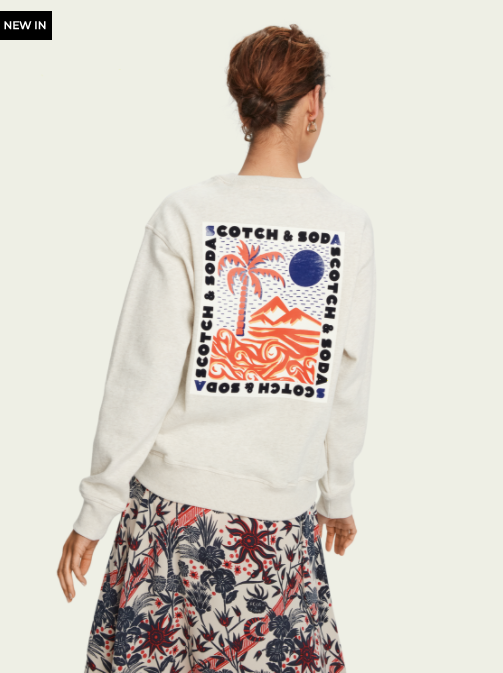 Long sleeve sustainable cotton artwork sweatshirt