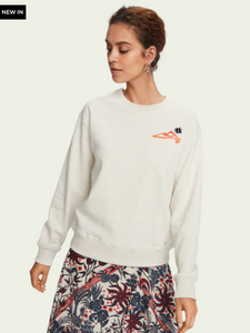Long sleeve sustainable cotton artwork sweatshirt