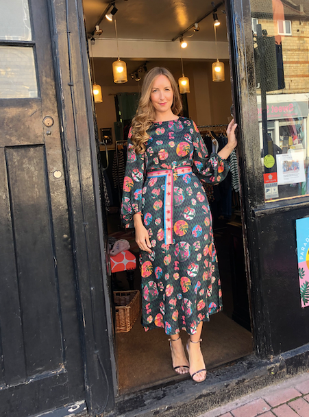 Green Multi Floral Print Dress