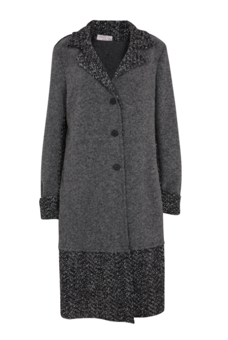 Grey Wool Long Blanket Coat
