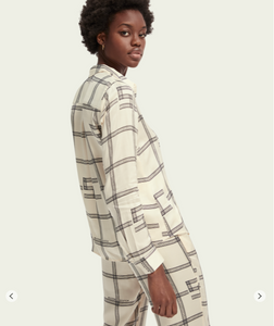 Maison Scotch - Printed long sleeve drapey shirt