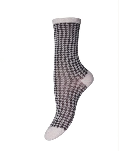 Indy Check Sock - Black & Silver