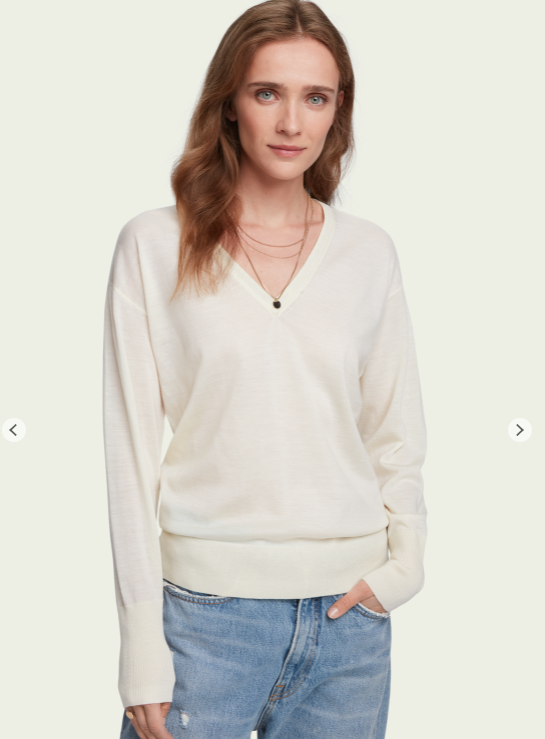 Merino wool v neck 2025 sweater women's
