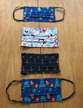 Load image into Gallery viewer, Smiley Christmas Face Mask Covering (plain on reverse)