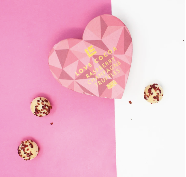 Pink Heart Raspberry Champagne Truffle Box 70G