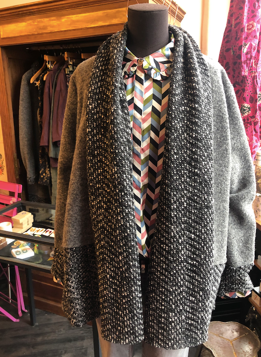 Grey Wool Blanket Short Jacket Coat
