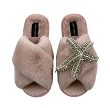Load image into Gallery viewer, Pink Pearl &amp; Crystal Starfish Slippers