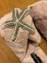 Load image into Gallery viewer, Pink Pearl &amp; Crystal Starfish Slippers