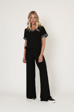 Load image into Gallery viewer, All Black Donna Jersey Tee with Black Lurex Trim - LAST ONE - L/14