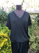 Load image into Gallery viewer, All Black Donna Jersey Tee with Black Lurex Trim - LAST ONE - L/14