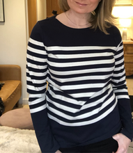 Load image into Gallery viewer, Navy &amp; White Stripe Classic Breton L/S Tee - LAST ONE XS only