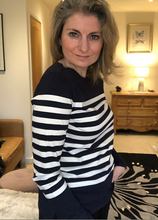 Load image into Gallery viewer, Navy &amp; White Stripe Classic Breton L/S Tee - LAST ONE XS only