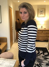 Load image into Gallery viewer, Navy &amp; White Stripe Classic Breton L/S Tee - LAST ONE XS only