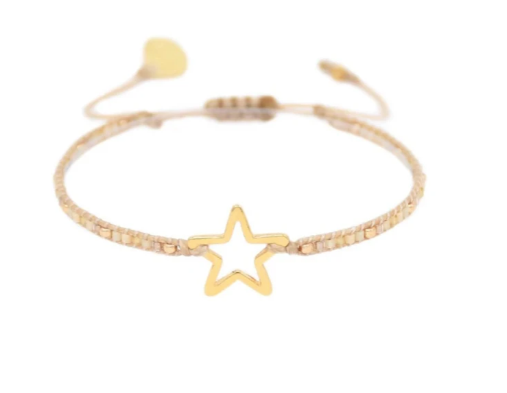 Melted Star Beaded Bracelet - Cream