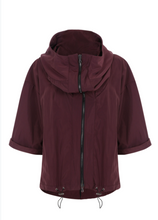 Load image into Gallery viewer, Hood &amp; Zip Rain Jacket - Bordeaux
