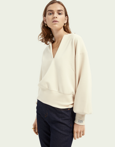 Voluminous sleeved soft sweater - Ecru