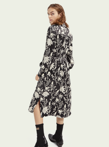 Black Floral Shirtdress