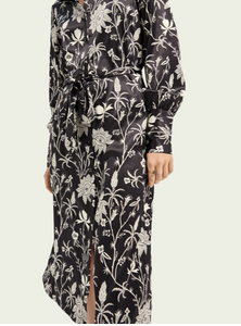 Black Floral Shirtdress