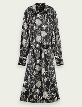 Load image into Gallery viewer, Black Floral Shirtdress