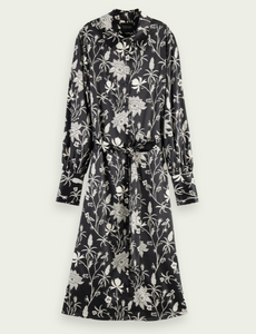 Black Floral Shirtdress