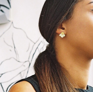 Wildflower Studs in Cream