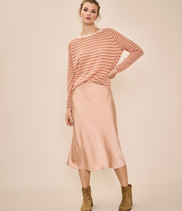 Helsa Nectarine Stripe Knit