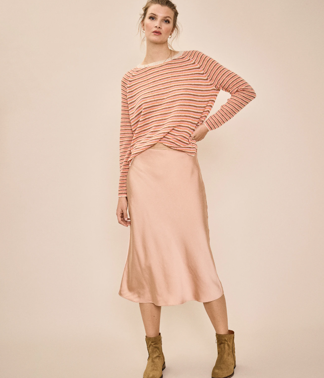 Helsa Nectarine Stripe Knit