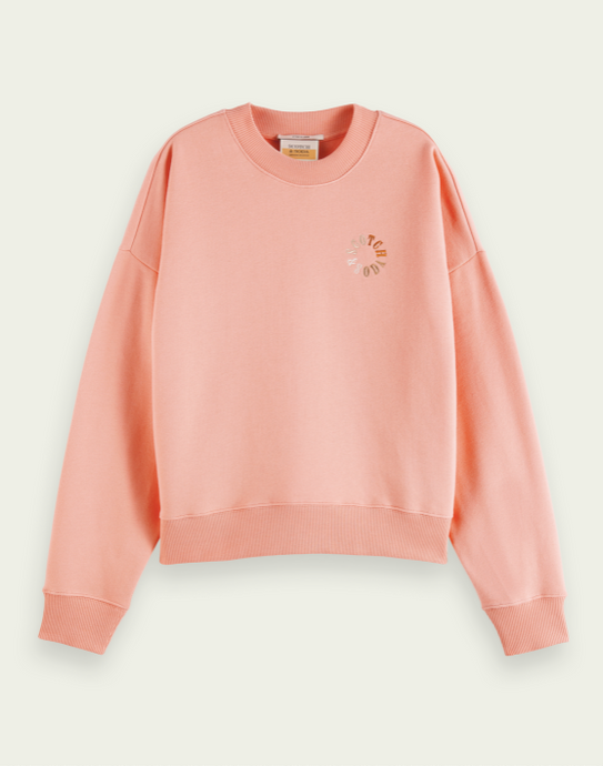 Flamingo Pink Relaxed fit organic cotton-blend sweater