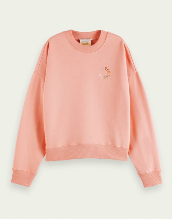 Flamingo Pink Relaxed fit organic cotton-blend sweater