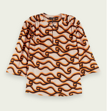 Load image into Gallery viewer, Printed piped-detailing top