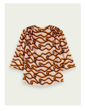 Load image into Gallery viewer, Printed piped-detailing top