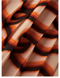 Printed Pleated Midi Skirt