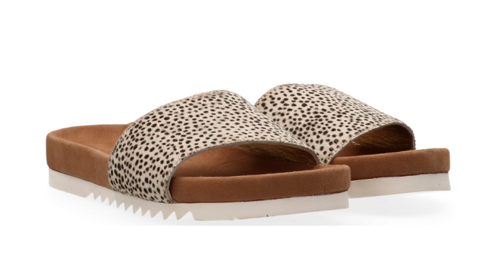 Berlin Hairon Leather Slider - Jungle off white / Black - Size 41 / 7 - Last pair
