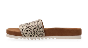 Berlin Hairon Leather Slider - Jungle off white / Black - Size 41 / 7 - Last pair