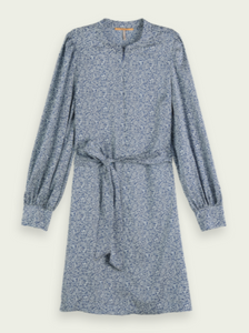 Draped printed dress