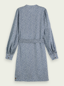 Draped printed dress