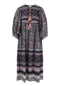 Farah midi dress in Pushkar Rose