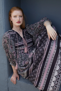 Farah midi dress in Pushkar Rose