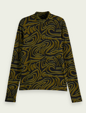 Load image into Gallery viewer, Marble Printed high-neck slim-fit T-shirt