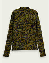 Load image into Gallery viewer, Marble Printed high-neck slim-fit T-shirt