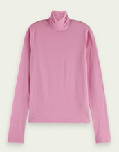 Load image into Gallery viewer, Mauve high-neck slim-fit T-shirt