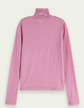 Load image into Gallery viewer, Mauve high-neck slim-fit T-shirt
