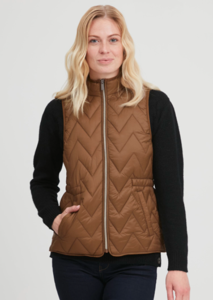 Gold Brown Padded Gilet