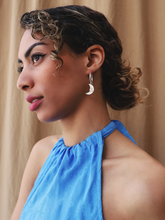 Load image into Gallery viewer, Moon Hoops - Silver