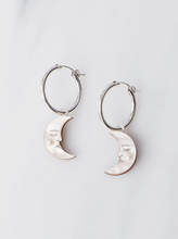 Load image into Gallery viewer, Moon Hoops - Silver