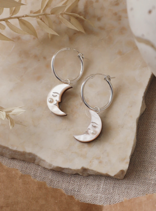 Moon Hoops - Silver